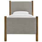 Modway - Maven Taille jumelle Tissu tapis Lit de plateforme, Noyer de blé-Support en lattes de bois