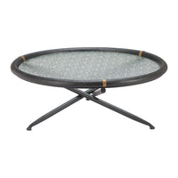 Zuo - Aneis Table basse - Noir-Verre trempé texturé nervuré au style élégant et contemporain