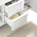 Modway - Render 48" Meuble de toilette de salle de bain compatible double lavabo (non inclus) - Blanc-Tiroirs à extension complète