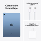 Apple - iPad 10eme generation, 10,9 po ecran Liquid Retina, Wi-Fi 6, puce A14 Bionic, 64 Go, iPadOS 16, Bleu-Prise en charge de l'Apple Pencil (1re generation) et du Magic Keyboard Folio