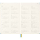 Moleskine - 2025-2026 Peanuts Charlie & Lucy Edition Limitée 18 mois couverture rigide agenda semainier - 5 po x 8.25 po - bleu récif-Angles Arrondis, Fermeture À Élastique Et 2 Rubans Marque-Pages Assortis