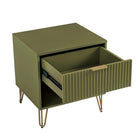 Manhattan Comfort - DUMBO Table de nuit moderne 1 tiroir 51 cm - Vert olive - Lot de 2-Parfait pour le rangement de chevet, les lampes ou les objets de décoration