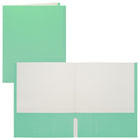 Staples - Porte-document à deux pochettes - format lettre - menthe-Couverture de papier avec l'extérieur menthe