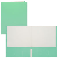 Staples - Porte-document à deux pochettes - format lettre - menthe-Couverture de papier avec l'extérieur menthe