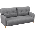 HOMCOM - Canapé 58 po pour chambre avec coussins - gris-Le tissu en microfibre respirant résiste aux plis et à la déformation 