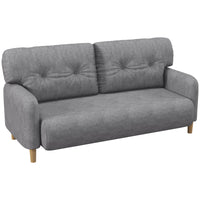 HOMCOM - Canapé 58 po pour chambre avec coussins - gris-Le tissu en microfibre respirant résiste aux plis et à la déformation 