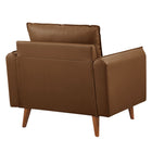 Modway - Revive Rembourré Cuir végane Fauteuil d’accent - Brown-Assemblée requise