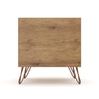Manhattan Comfort - Table de nuit Rockefeller 20,08" style mid-century moderne à 1 tiroir - Nature et Rose Pink-10