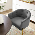 Modway - Savour Touffe Performance Velvet Chaises d’accent Ensemble de 2 - Gris-Pieds en acier inoxydable doré