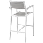 Modway - Maine Terrasse extérieure Tabouret de bar - Blanc gris clair-Cadre en aluminium revêtu de poudre