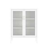 Manhattan Comfort - Amelia 31,5 po Buffet Moderne d’Appoint - Blanc-Armoire d’appoint moderne en métal parfaite pour le rangement et l’organisation