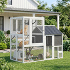 PawHut - Enclos extérieur pour chat Catio, 63 po L grande maison pour chat avec porte à 4 voies-Sa chatière à verrouillage 4 positions permet un contrôle flexible de l'accès de votre animal 
