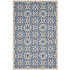 Modway - Ariana Treillis floraux vintage à l’intérieur et à l’extérieur Tapis 9 pi l x 12 pi L - Bleu et beige-Tapis vintage à treillis floraux