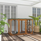 PawHut - Enclos extérieur pour chat Catio - 71 po L x 31,5 po l x 44 po H - orange-Structure de cadre en bois stable pour un espace protégé 
