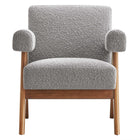 Modway - Lyra Tissu Boucle Fauteuil - Gris clair-Assemblée requise