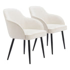 Zuo - Jolie Chaise de salle à manger - Ivoire - Ensemble de 2-Assemblage requis