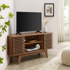 Modway - Render 46 po Meuble TV d’angle, Noyer-Stratifié lisse à grain de bois