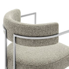 Modway - Huron Dos courbé Tissu et métal Chaise d’accent pour salle à manger - Blé argenté-10