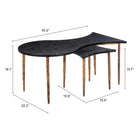 Zuo - Norden Table basse - Noir/Bronze - Ensemble de 2-Garantie limitée de 3 ans