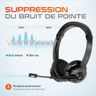 Delton - Casque/écouteurs Bluetooth 35X pour ordinateur avec dongle USB à appairage automatique et station de recharge rapide, noir-Abordez votre journée avec des performances ininterrompues grâce à un casque sans fil avec micro offrant 30 heures d'autonomie et se rechargeant complètement en seulement 2 heures via USB-C ou une station d'accueil.