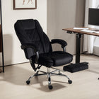 Vinsetto - Fauteuil de bureau massant inclinable avec hauteur réglable et repose-pieds - noir-Massage à utiliser avec une télécommande filaire, avec une poche latérale pour le rangement 