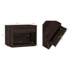 Manhattan Comfort - Ensemble de 2 tables de chevet modernes Evelyn 32" à 1 tiroir - Marron-Des bords lisses et arrondis ajoutent un charme moderne et améliorent la sécurité