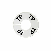Eddie's -  Rond Les séparateurs de tailles - TP - blanc avec impression noire - Paquet de 100-Plastique blanc avec du texte en noir