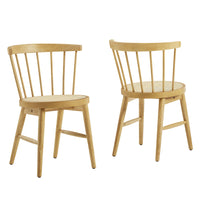 Modway - Lykke Broche courbée Chaises de salle à manger Ensemble de 2 - Naturel-Ensemble de 2 chaises de salle à manger