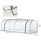Outsunny - Serre de jardin mini 8 pi x 3 pi x 2,6 pi pour plantes avec portes à fermeture éclair- Portes à enroulement avec fermeture éclair pour un accès facile et une bonne ventilation de l'air  
