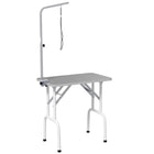 PawHut - Table de Toilettage pour Chiens et Chats Pliable avec Surface Anti-dérapante - Gris-Cadre métallique robuste avec pieds antidérapants pour empêcher la table de vaciller