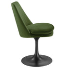 Modway - Lippa Salle à manger pivotante Performance Velvet Fauteuil d’appoint - Vert mousse noire-Anneau en plastique en caoutchouc pour la protection des planchers