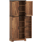 HOMCOM - Armoire de cuisine 64 po avec étagères ajustables - brun-Dix étagères et huit porte-épices maximisent l’espace de rangement 