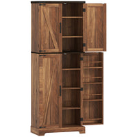 HOMCOM - Armoire de cuisine 64 po avec étagères ajustables - brun-Dix étagères et huit porte-épices maximisent l’espace de rangement 