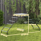 PawHut - Perchoirs pour poulailler avec balançoire, accessoires de parcours, jouet-Fabriqué avec des tubes en acier revêtus par poudre et du bois de sapin résistant aux intempéries pour une durabilité extérieure 
