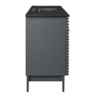 Modway - Render 48" Vanité de salle de bain à un seul lavabo - Gris Noir-Tiroirs à extension complète