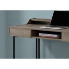 Monarch Specialties - 7360 Bureau 48 po L - Taupe Fonce/Metal Noir-Plateau spacieux fini taupe foncé parfait pour un ordinateur portable, une lampe et tous les essentiel d'écriture