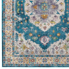 Modway - Success Médaillon vintage floral vieilli Anisah Tapis 4 pi l x 6 pi L - Bleu Ivoire Jaune Orange-Polypropylène croisé 100% doux