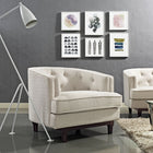 Modway - Coast Tissu rembourré Fauteuil - Beige-Capsules de pied non marquées