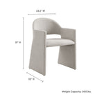 Modway - Talia Tissu rembourré Fauteuil à manger - Lin-Cadre en bois courbé