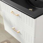 Modway - Daybreak 24" Vanette de salle de bain - Blanc Noir-Construction en bois d’hévéa, MDF, panneau de particules