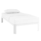Modway - Corinne Cadre de lit simple, Blanc-Système de support en bois de peuplier à lattes