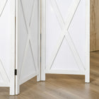 HOMCOM - Paravent autoportant 3 panneaux pour chambre et bureau - blanc-Matériau : Bois de paulownia 
