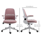 Vinsetto - Chaise de bureau à bascule respirante avec accoudoirs relevables - rose-Fonction bascule pour faire une pause