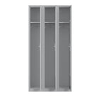 Ceha - Série RH, batterie de 3, casier 1 niveau avec aérations à persiennes, poignée encastrée - gris clair-Idéal pour les gymnases, les écoles, les installations industrielles et les vestiaires du personnel