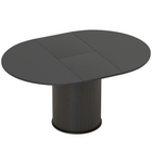 HOMCOM - Table extensible convertible de forme ronde à ovale 43,5 po-59 po pour 6-8 personnes - grain de bois noir-S'étend de 43,3 po (110 cm) rond à 59,1 po x 43,3 po (150 x 110 cm) ovale avec des rallonges amovibles 