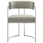 Modway - Huron Dos courbé Tissu et métal Chaise d’accent pour salle à manger - Blé argenté-9