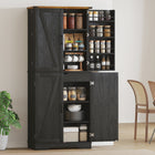 HOMCOM - Armoire de garde-manger de cuisine style ferme 72 po - noir-Étagère réglable à trois niveaux pour des objets de différentes hauteurs 