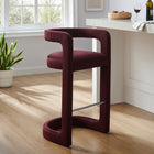 Modway - Winslow Performance Velvet Tabouret de bar - Mûrier-Rembourrage résistant aux taches