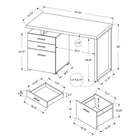 Monarch Specialties - 7408 Bureau 48 po L - Faux Bois Brun/Metal Noir-Facile à assembler grâce aux instructions illustrées et à la quincaillerie incluse, ce bureau est fini sur tous les côtés pour un placement polyvalent n'importe où dans la pièce.