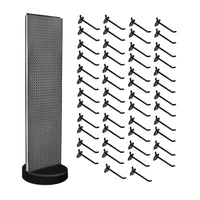 Azar - Présentoir de sol à panneau perforé pivotant Studio Base - 60 po x 16 po - Anthracite-Comprend un porte-enseigne en T qui peut être fixé au sommet du présentoir à panneau perforé